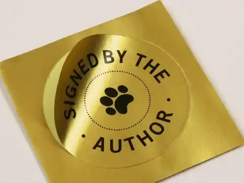 Round gold metallic sticker