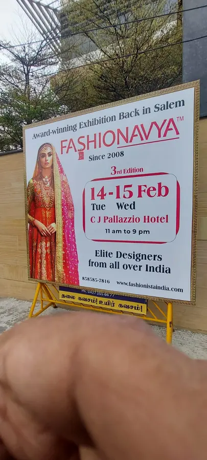 Flex board for a fashion exhibition