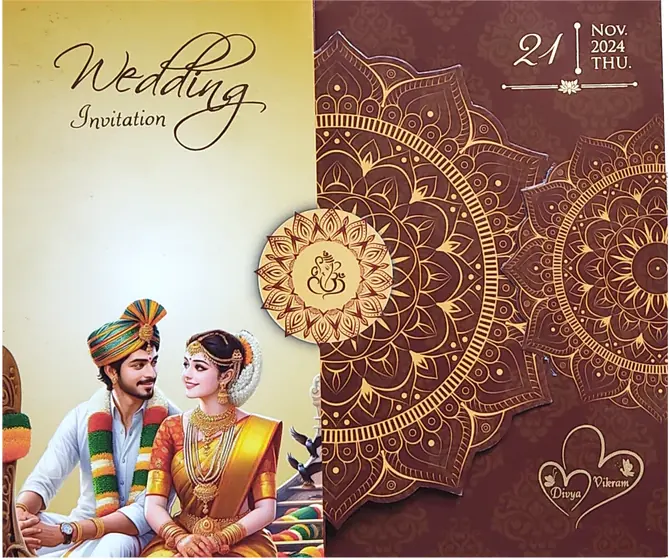 Illustrated couple invitation