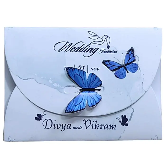 Envelope with blue butterflies